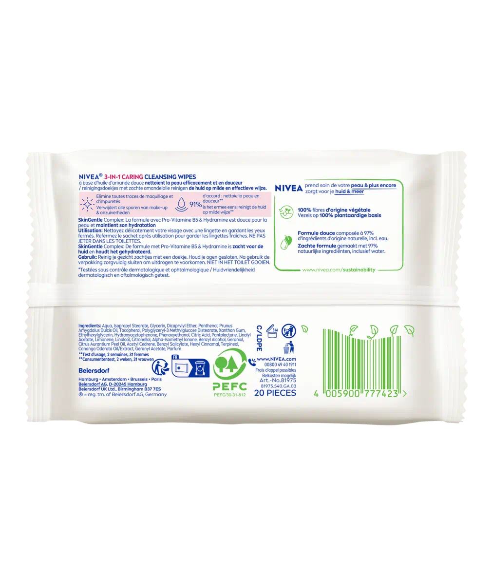 LINGETTES DÉMAQUILLANTES PEAUX SÈCHES