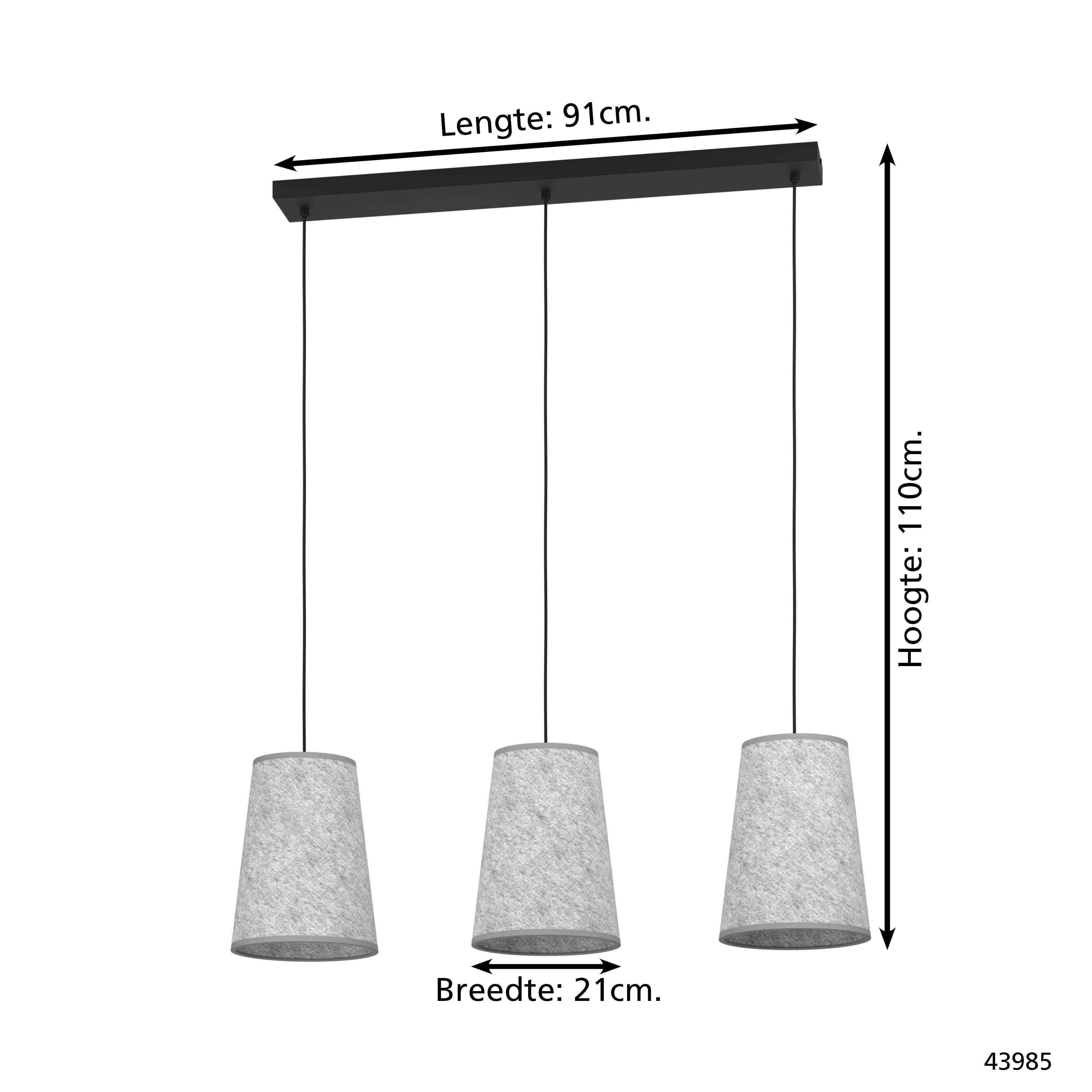 EGLO hanglamp Alsager (3-lichts)