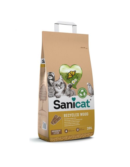 Sanicat Recycled Wood Pellets - Kattenbakvulling - 20 l