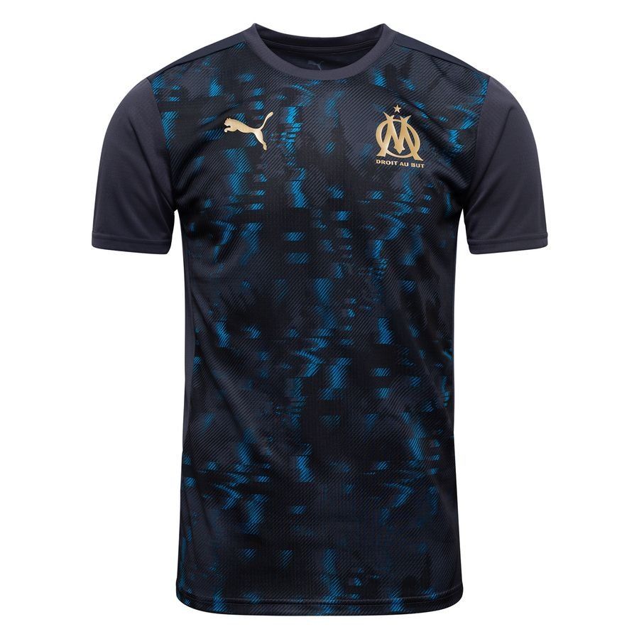 Marseille T-shirt d'Entraînement Avant-Match - Galactic Gray/PUMA Navy/Doré