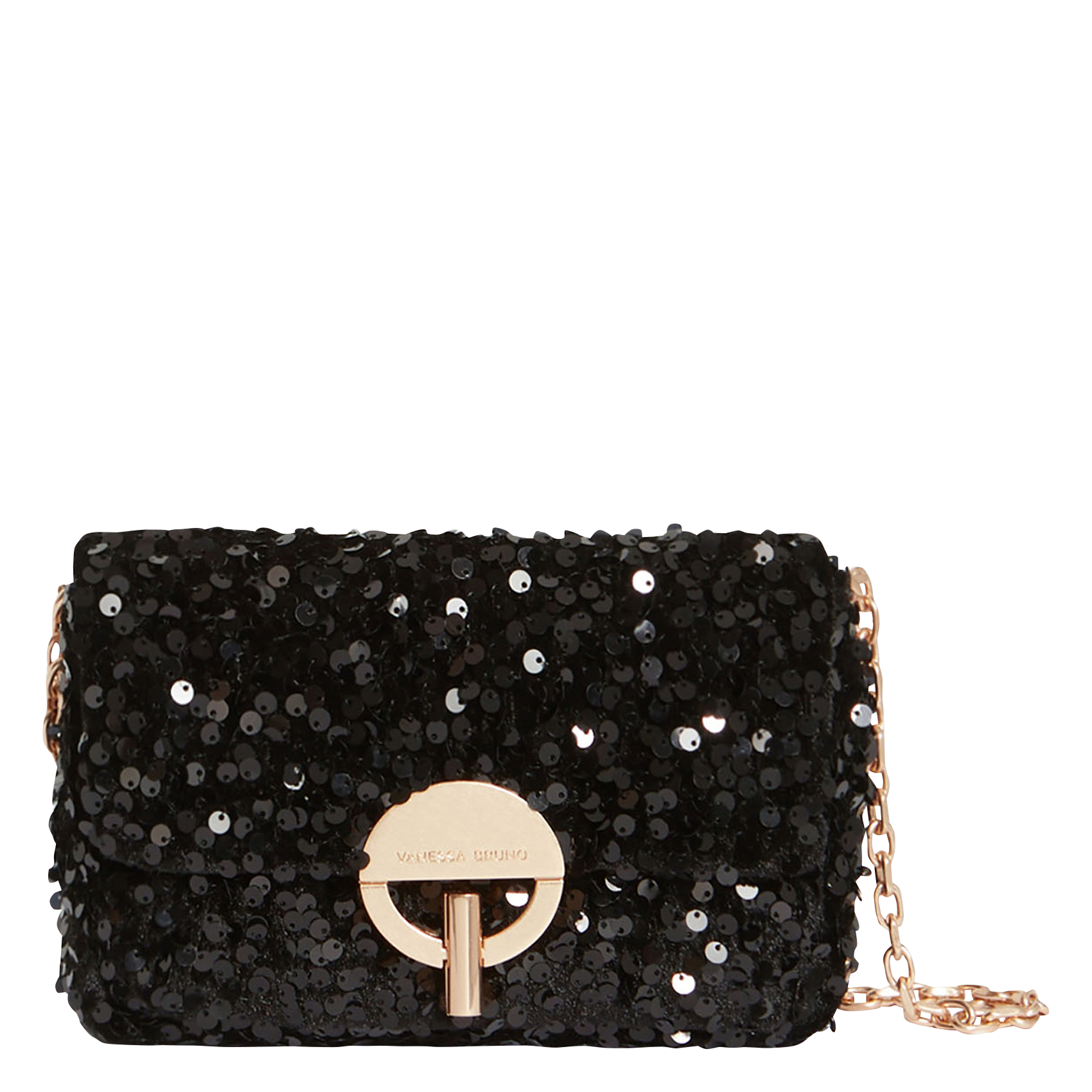 NANO MOON - Petit sac bandoulière à sequins | Noir