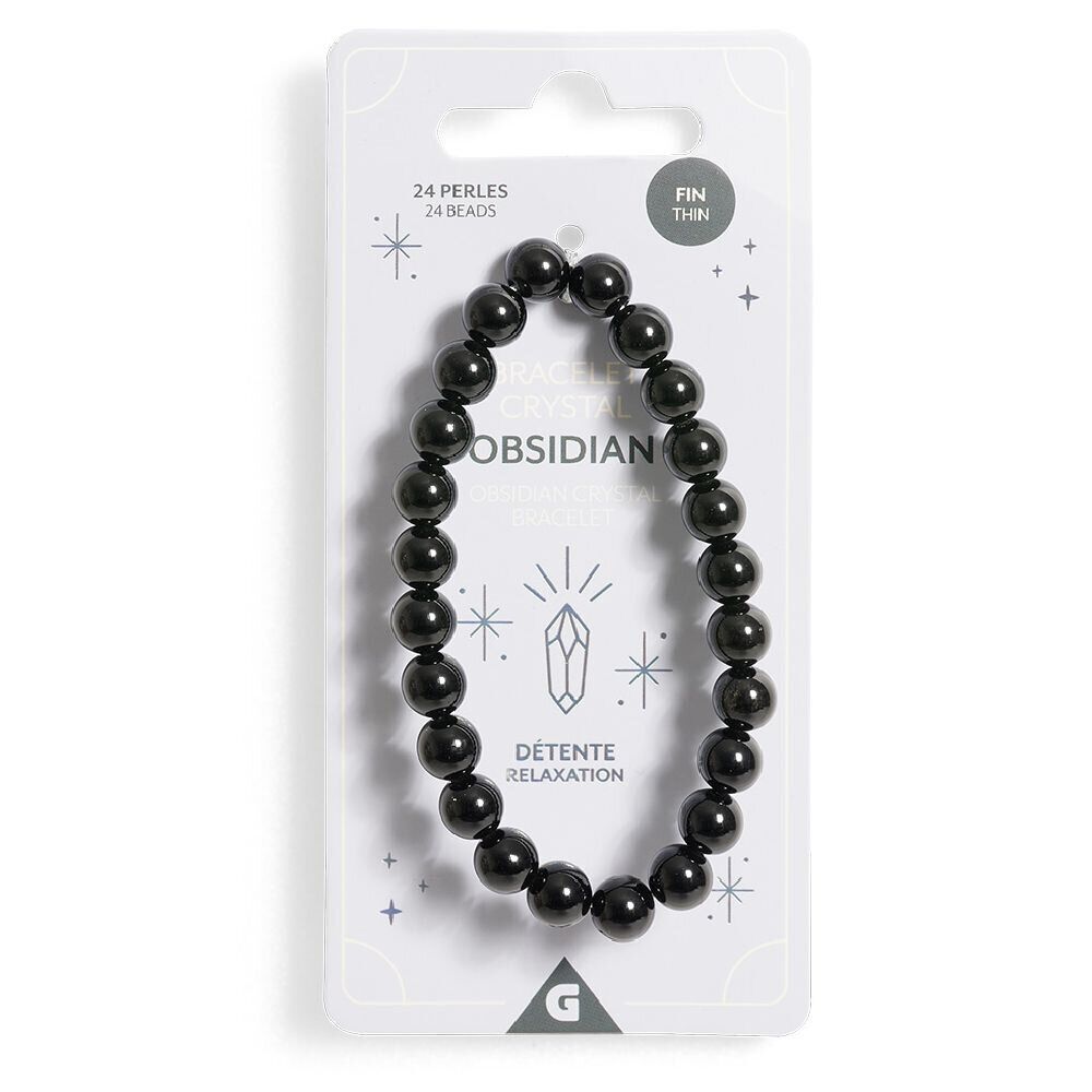 Bracelet crystal fin 24 perles obsidienne bleu - Détente