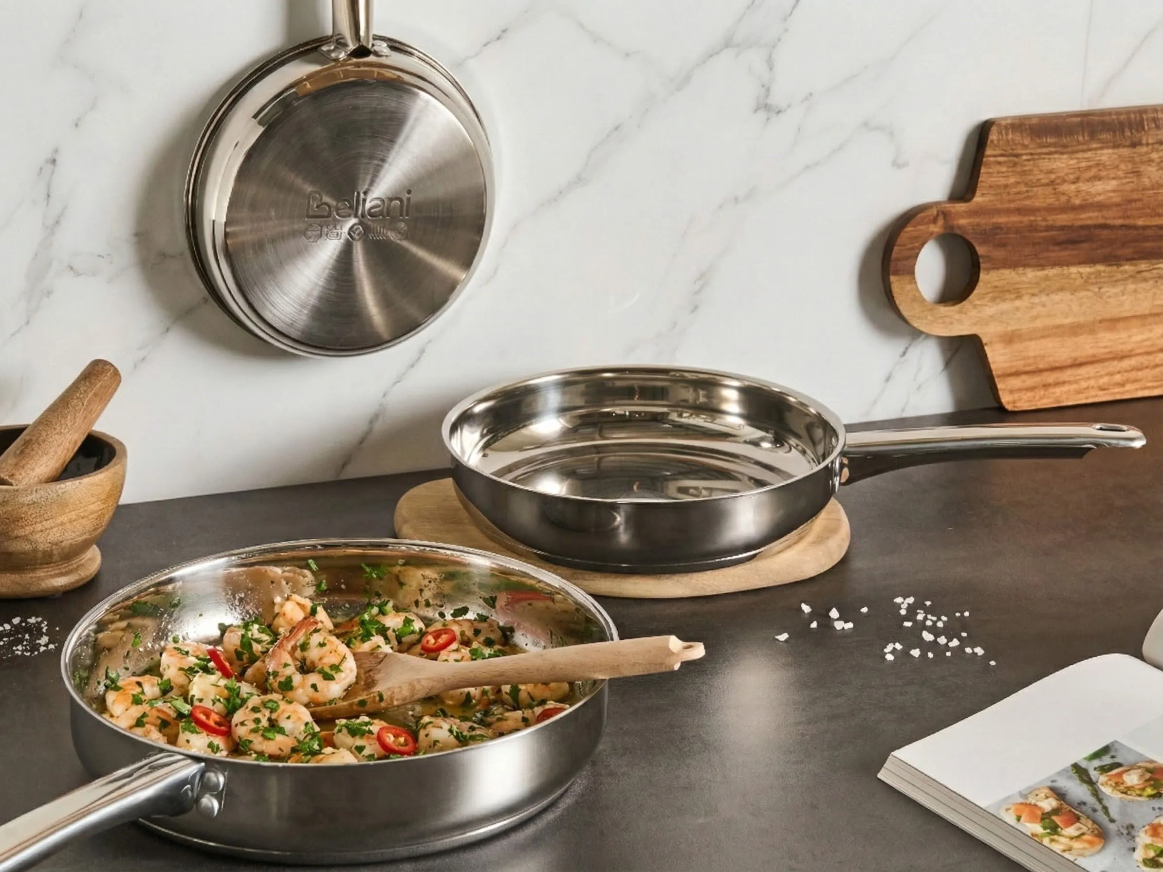 Set van 3 koekenpannen PRIMECOOK Roestvrij staal Zilver