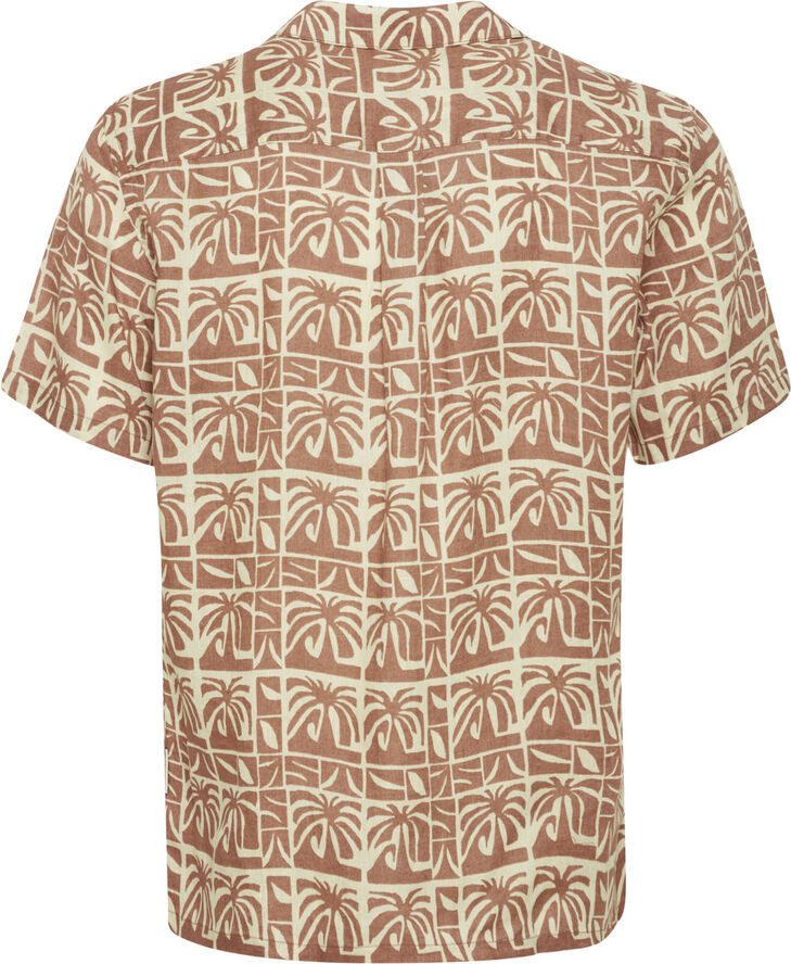 Casual Friday CFANTON SS AOP palm shirt - 100% linen Beaver fur