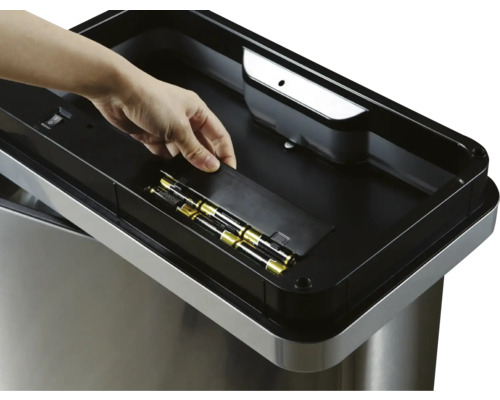 EKO Mirage sensor-geactiveerde prullenbak, 2 compartimenten, 20 liter, mat roestvrij staal