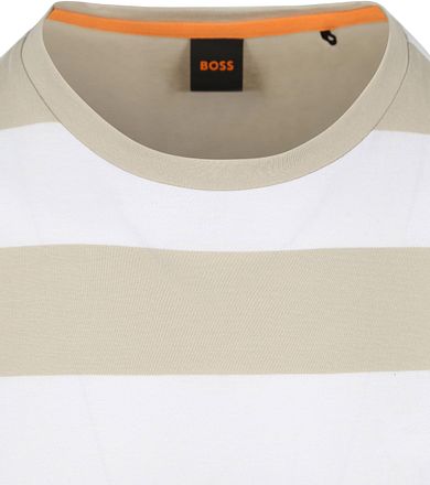 BOSS T-shirt Stripe Beige 50499334-271 kopen