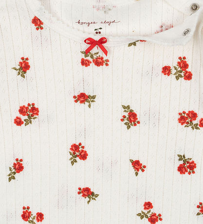Konges Sløjd Strampler - Rib - Minnie Onsie - Rose Rot m. Löcher