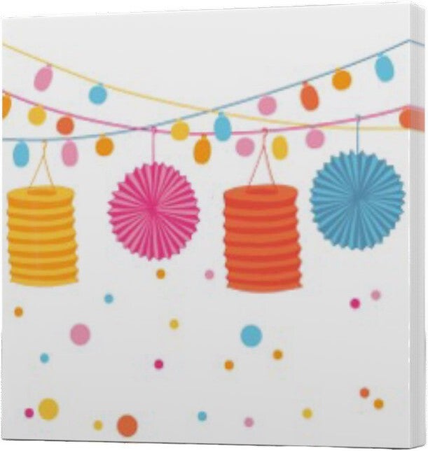 Servet Party Lanterns multi 33 x 33 cm 20 stuks