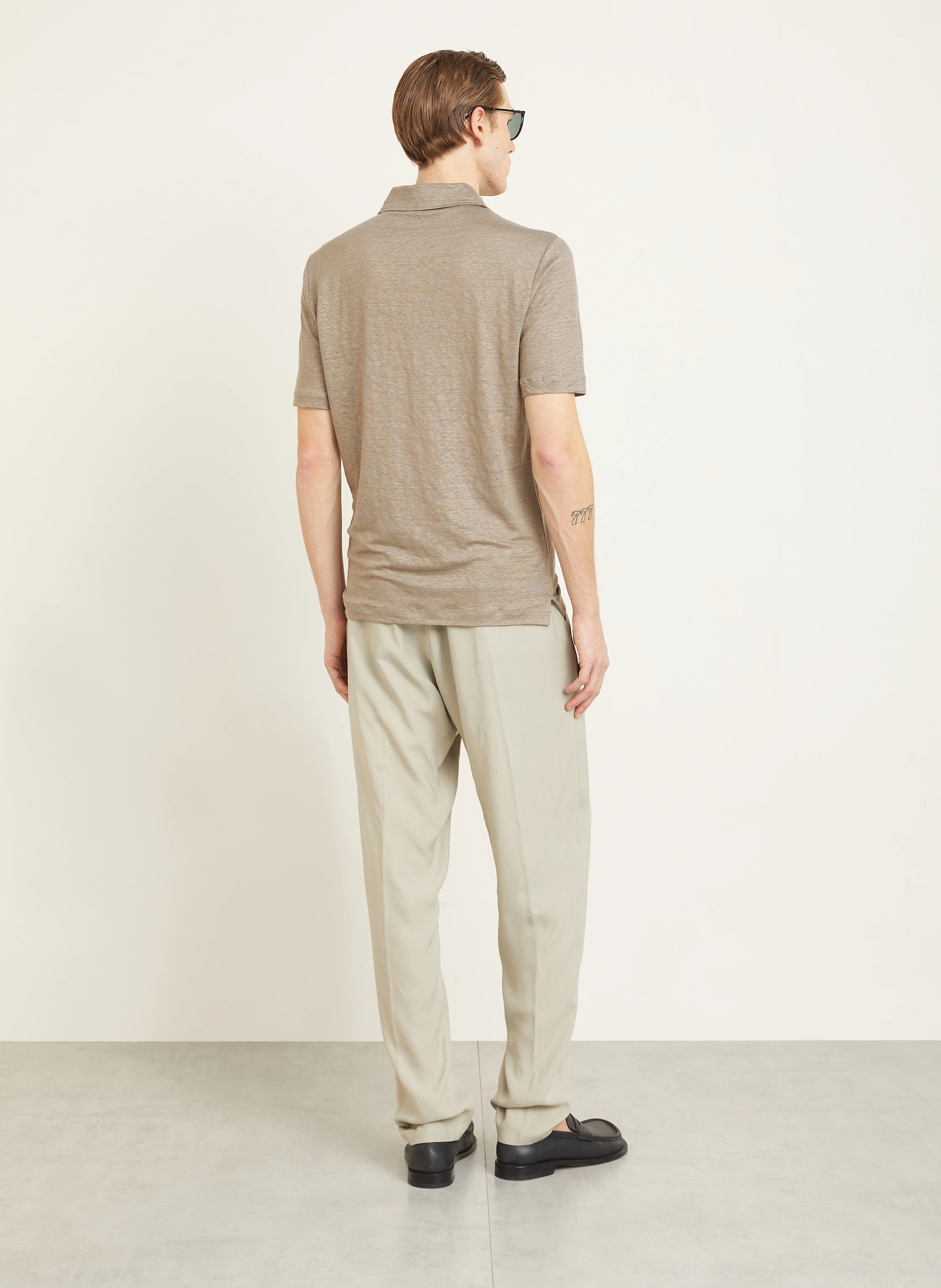 GIORGIO ARMANI Jersey-Poloshirt aus Leinen