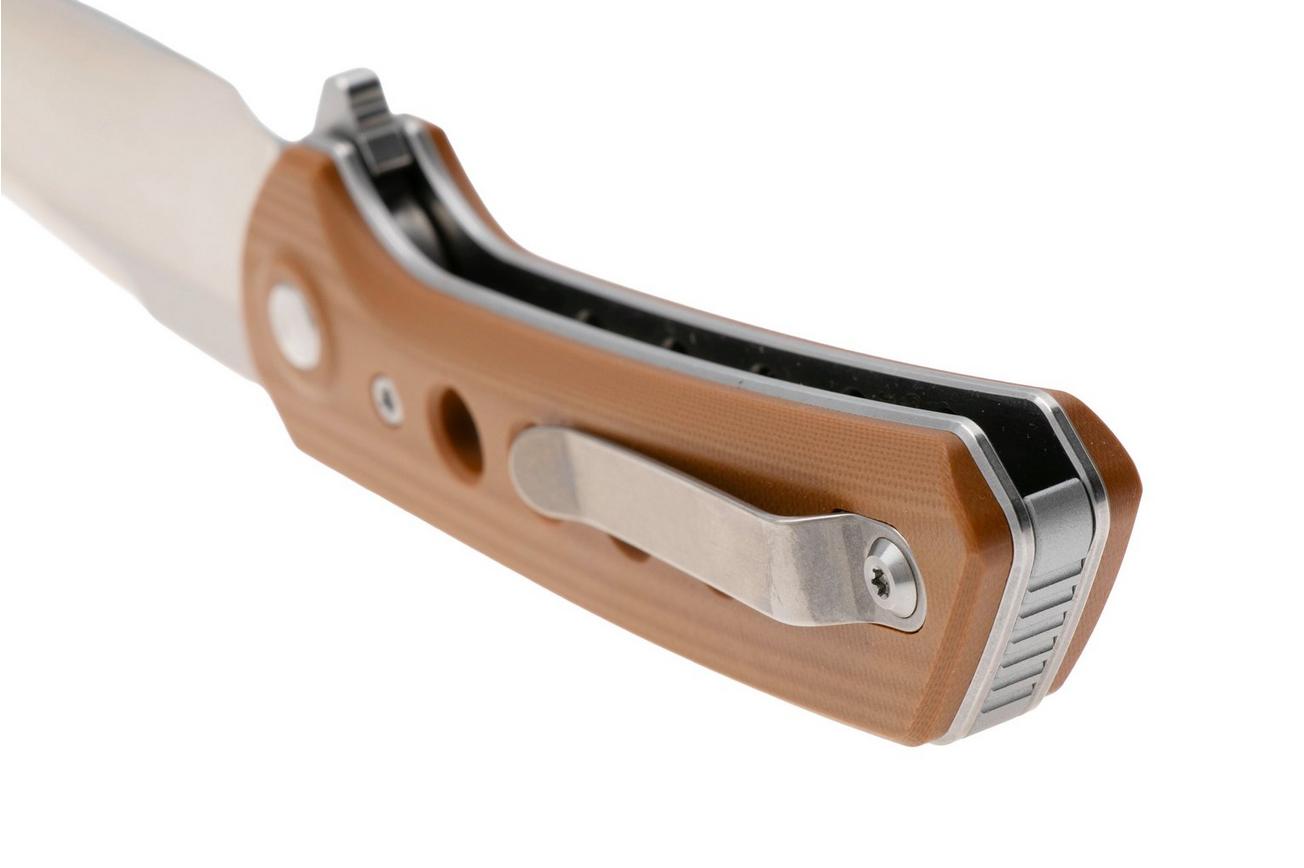 Reate PL-XF Stonewashed Nitro-V, Tan G10, zakmes