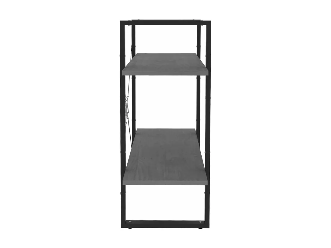 Bibliothèque à 2 niveaux Gris 80x30x70 cm Bois de pin massif