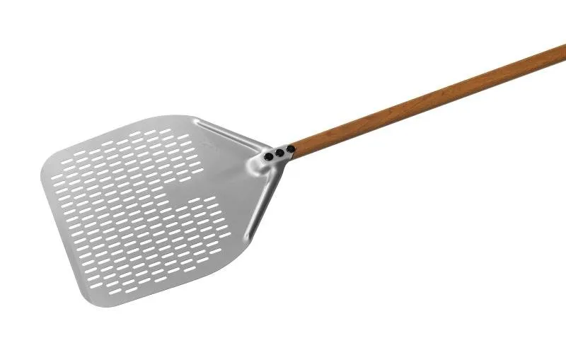 Gi.Metal Woodtech Rectangular Perforated Pizza Peel 30x30 cm Handle 60 cm