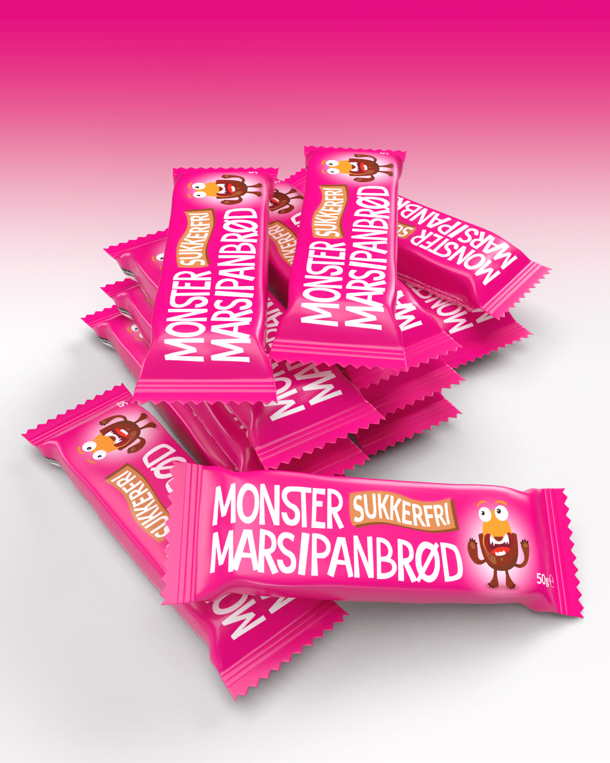 Monster Sukkerfritt Marsipanbrød 12x50g