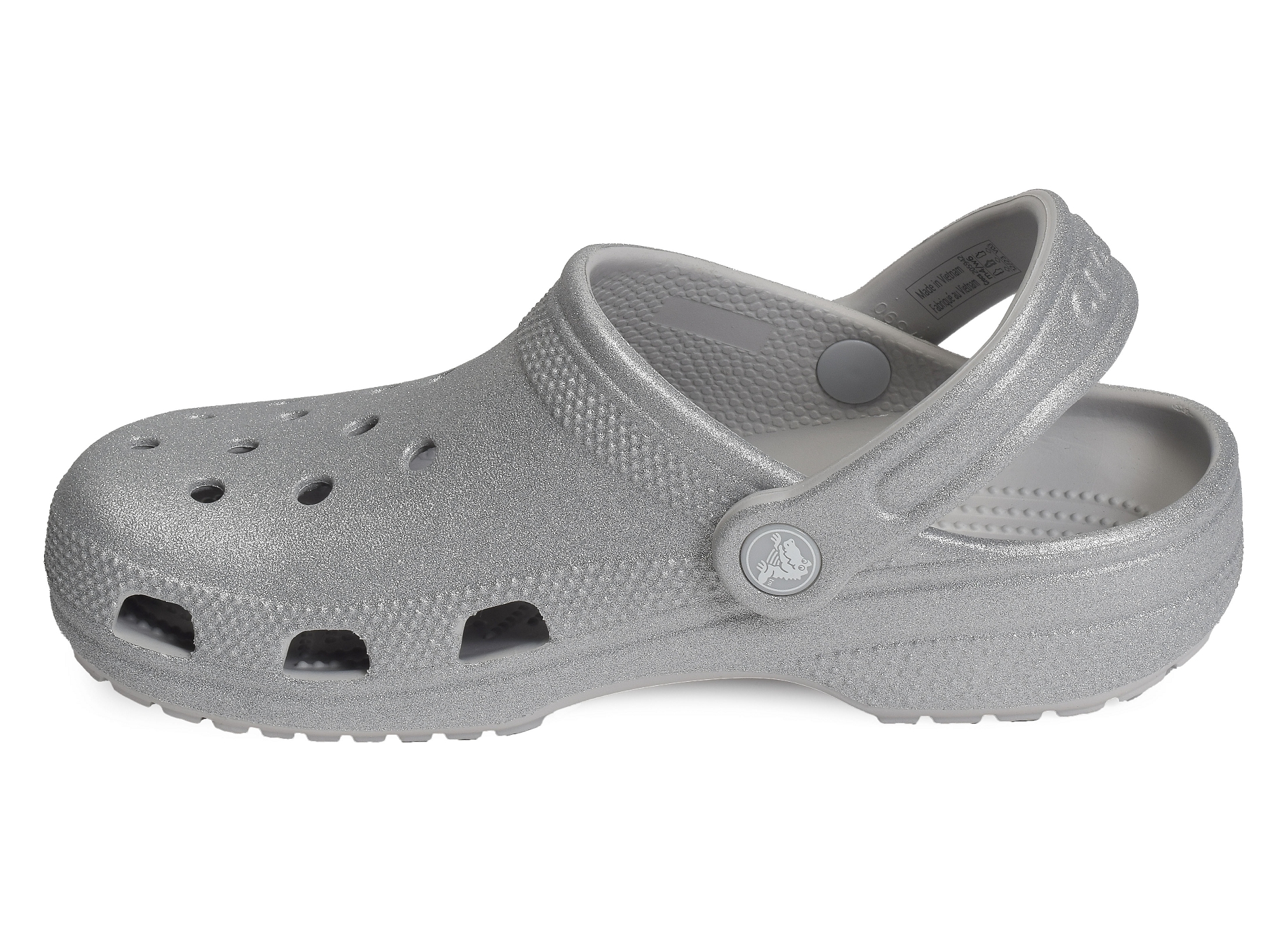 Classic glitter clog argent