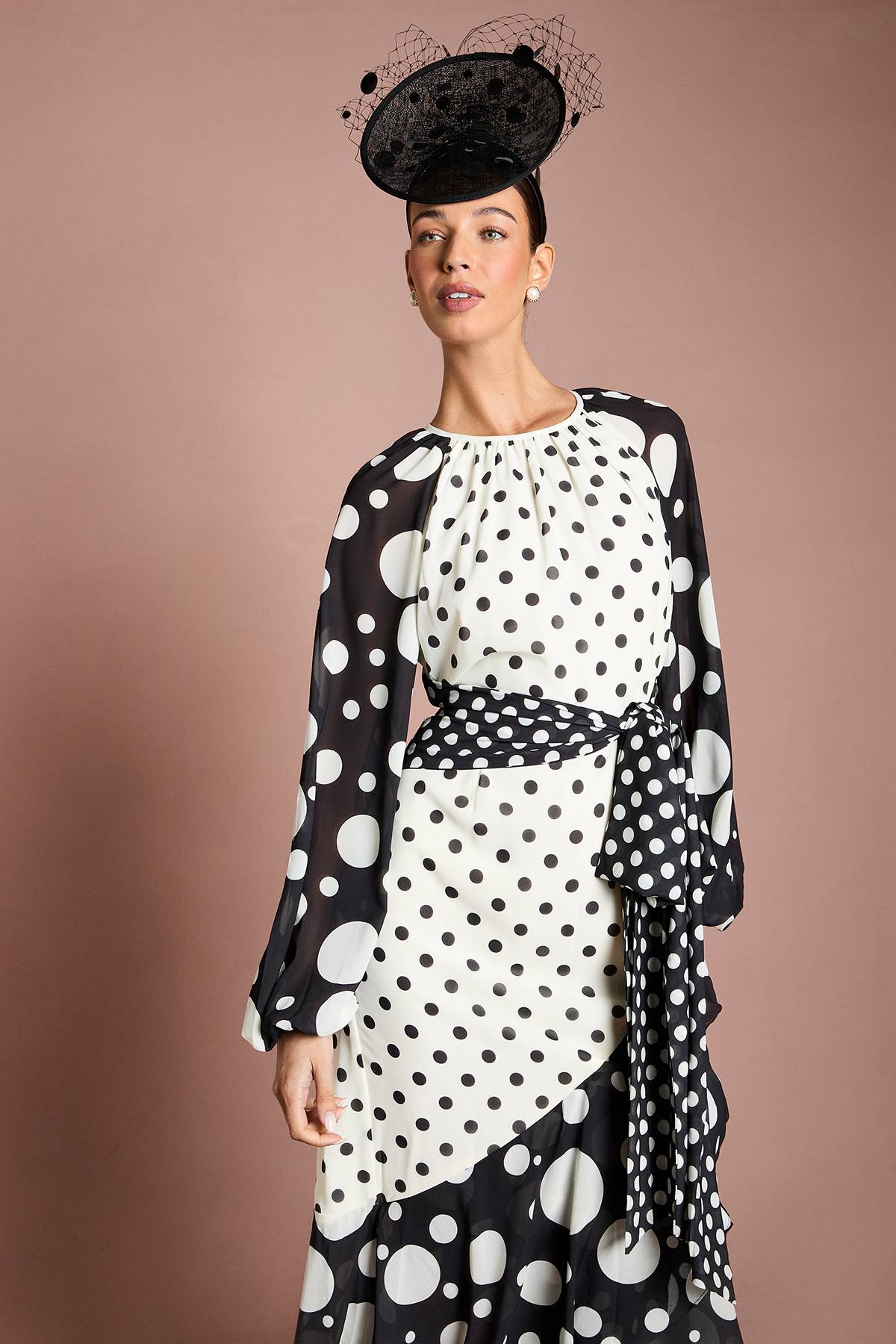 Coast Robe Maxi Portefeuille À Imprimé Pois Mixtes Lisa Tan