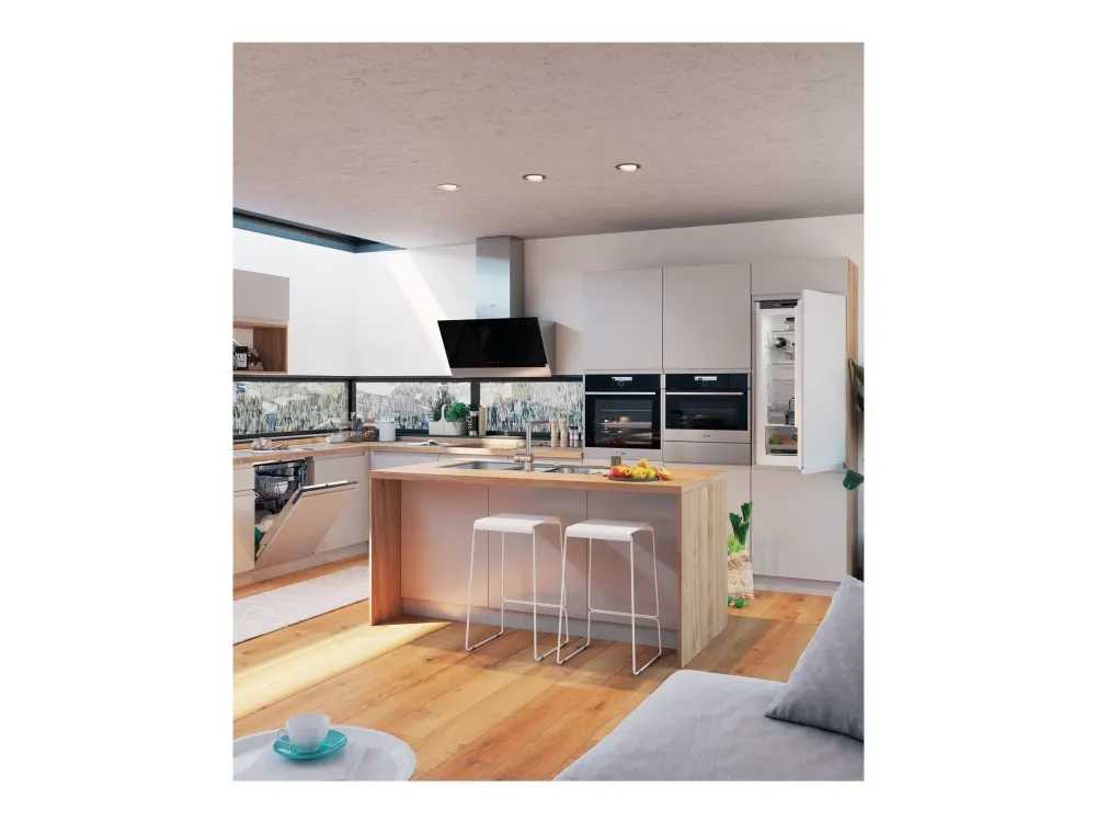 Gorenje NRKI4182A1 - Køleskab/fryser - bund-fryser - til indbygning - niche - bredde: 56 cm - dybde: 56 cm - højde: 177.5 cm - 248 liter - Klasse F - hvid