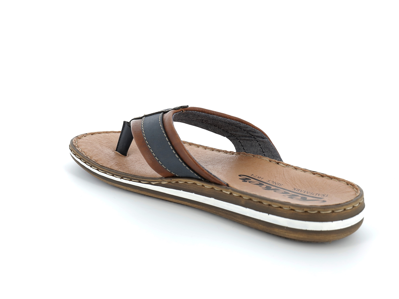 Rieker-21072 Synthétique Marron Bleu