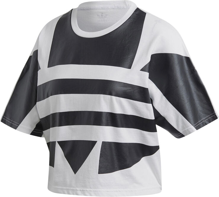 adidas Large Logo Cropped T-Shirt Hvid