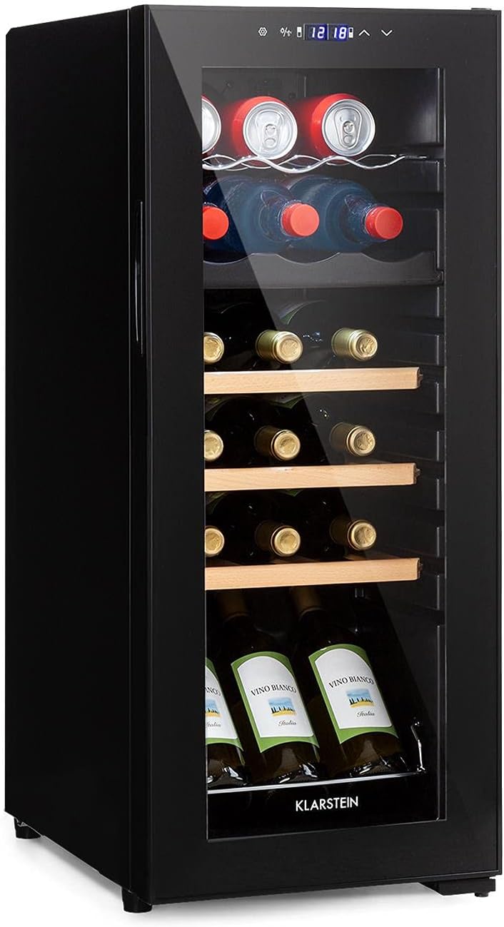 Klarstein Bovella 18 Duo+ Zweizonen-Weinkühlschrank 50l Fl. Glastür HEA-Bodega-18