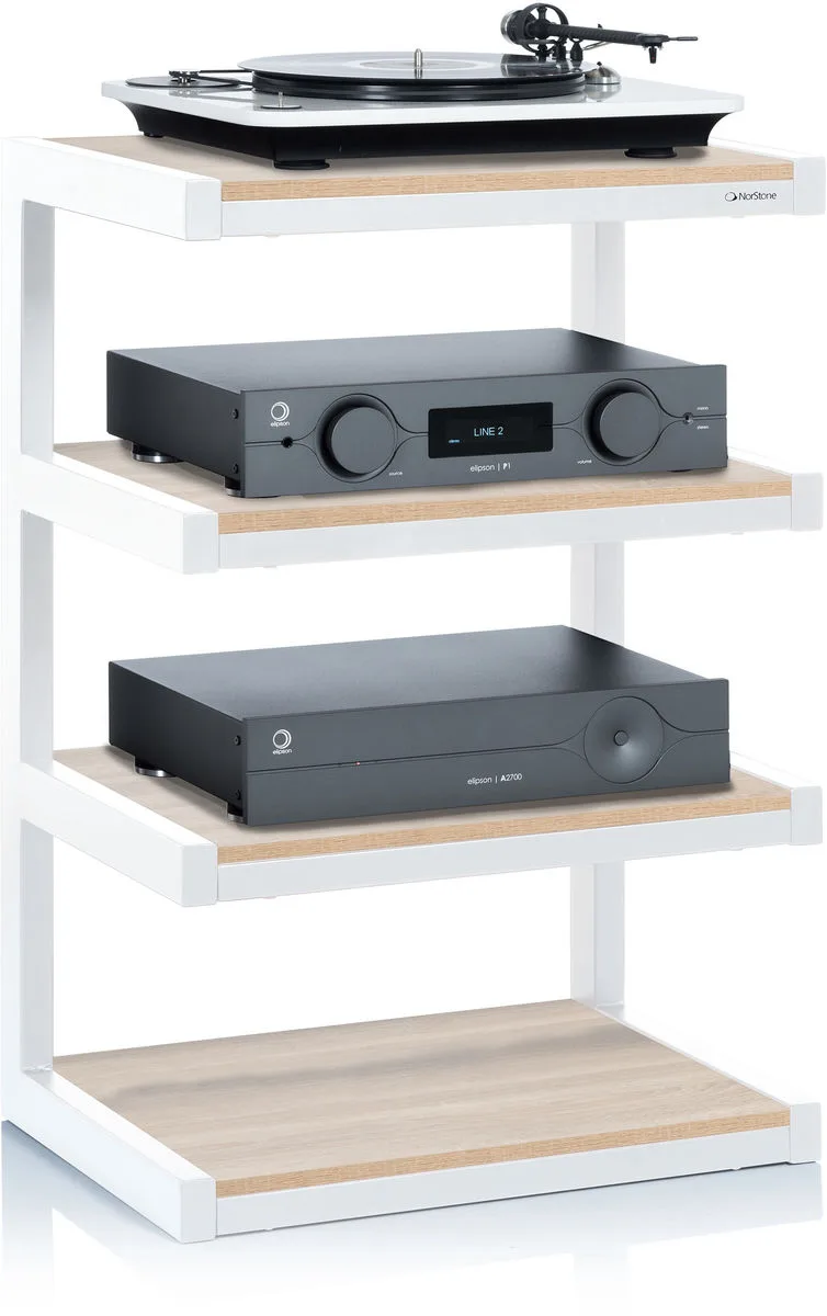 NorStone Esse Hi-Fi Blanc et Chêne Meubles hi-fi