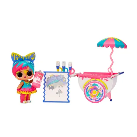 MGA Entertainment L.O.L. Surprise OMG Art Cart Playset with Splatters Collectible Doll and 8 Surprises