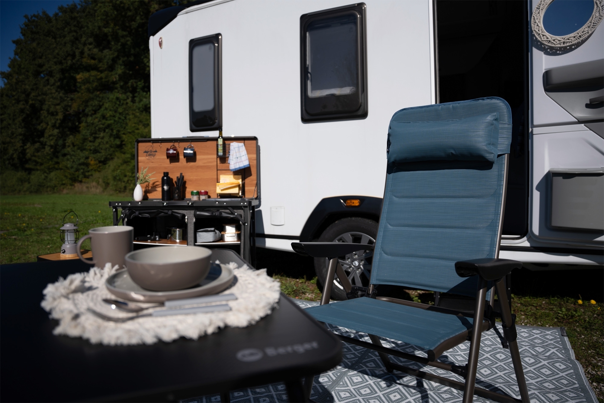 Berger Slimline Klappsessel Persisch-Blau