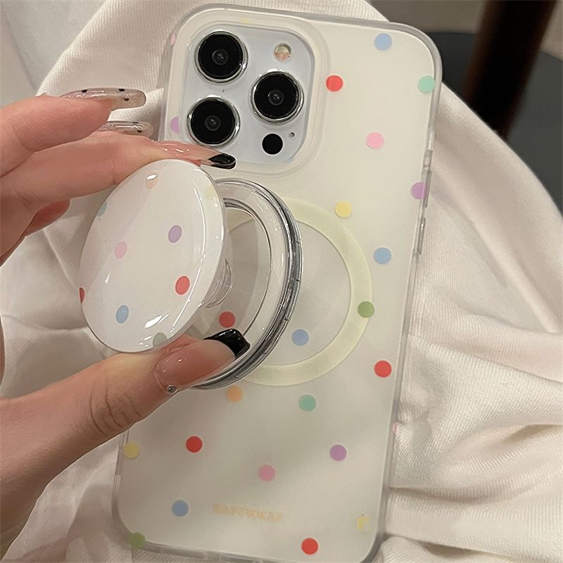 Telefoon in de Shell - Polka Dot MagSafe-telefoonhoesje - iPhone 15 Pro Max / 15 Pro / 15 Plus / 15 / 14 Pro Max / 14 Pro / 14 Plus / 14 / 13 Pro Max / 13 Pro / 13 / 13 mini / 12 Pro Max / 12 Pro / 12