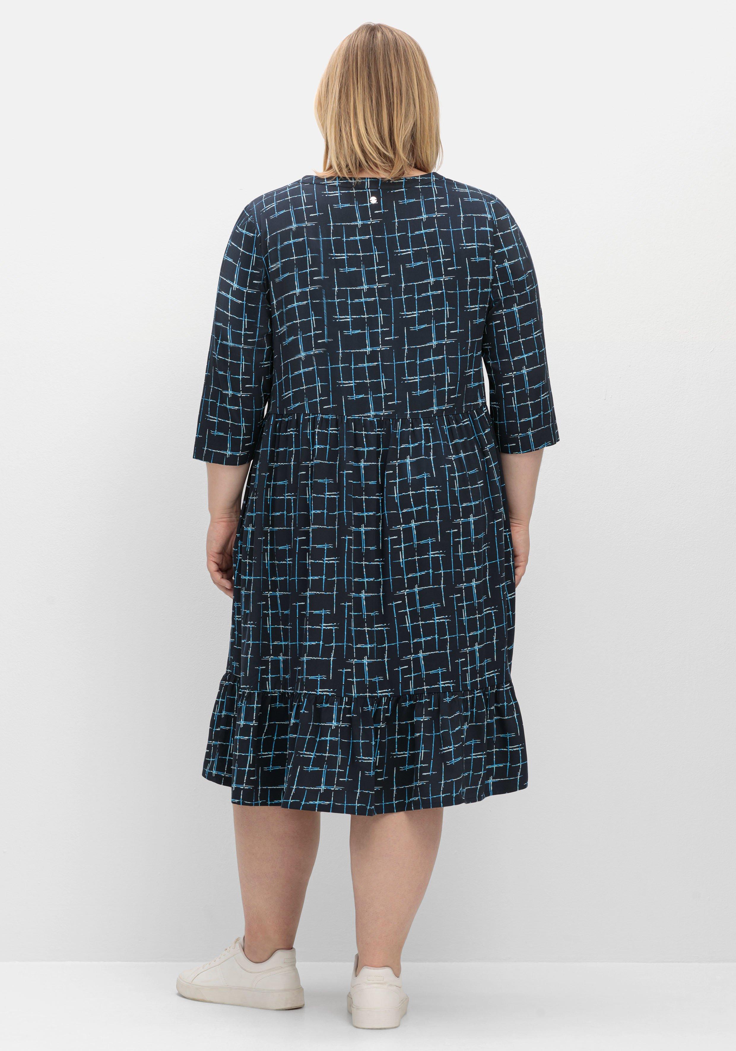 Kleid mit 3/4-Arm und grafischem Alloverprint
