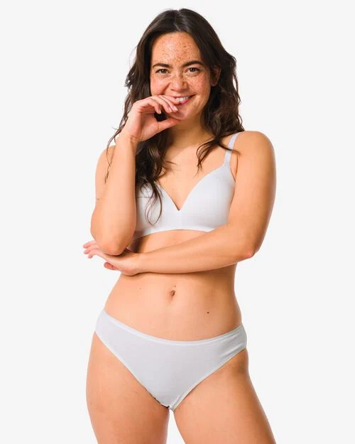 2 slips femme coton stretch blanc