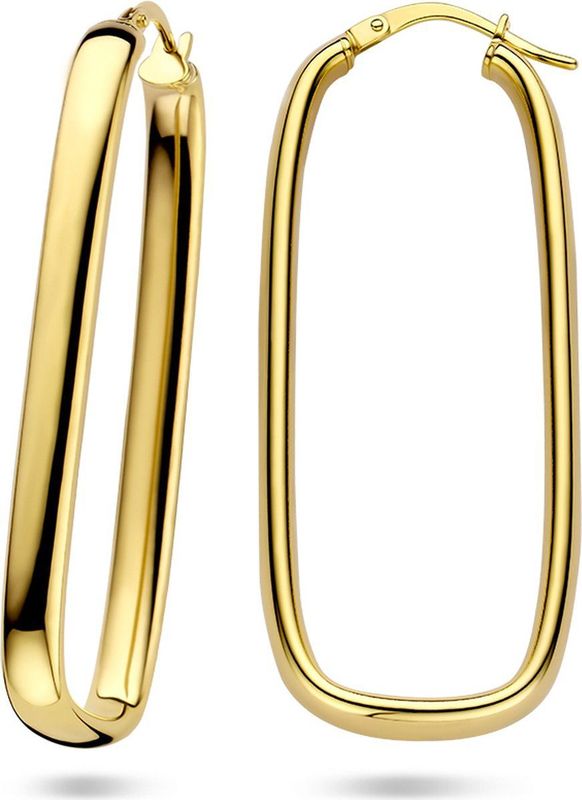 Zilgold (geelgoud met zilverkern) oorringen paperclip 5000290