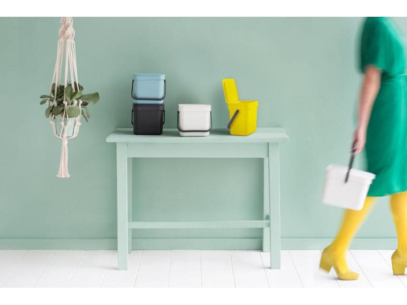 Brabantia Komposteimer Sort & Go 3 l, Grau Abfallbehälter