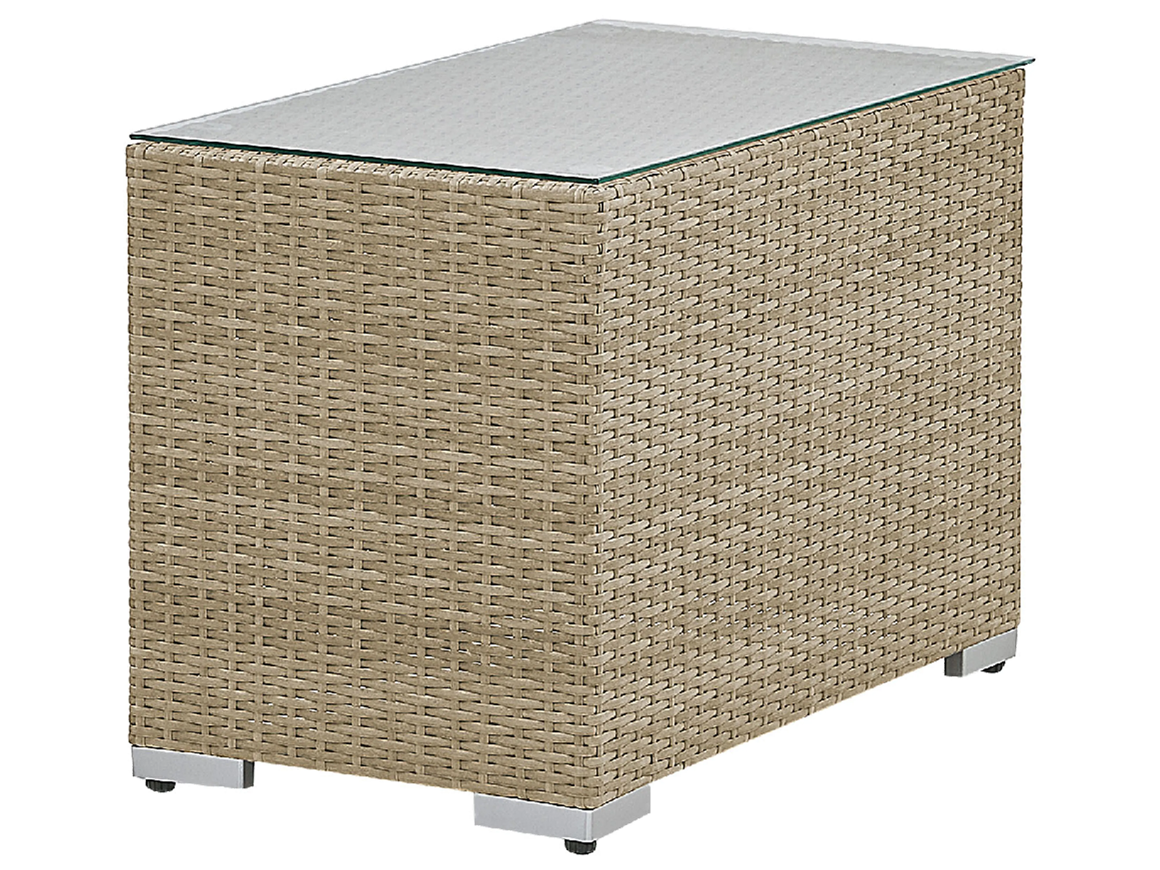Loungeset met tafel 2-zits NOTO modulair PE rotan Lichtbruin