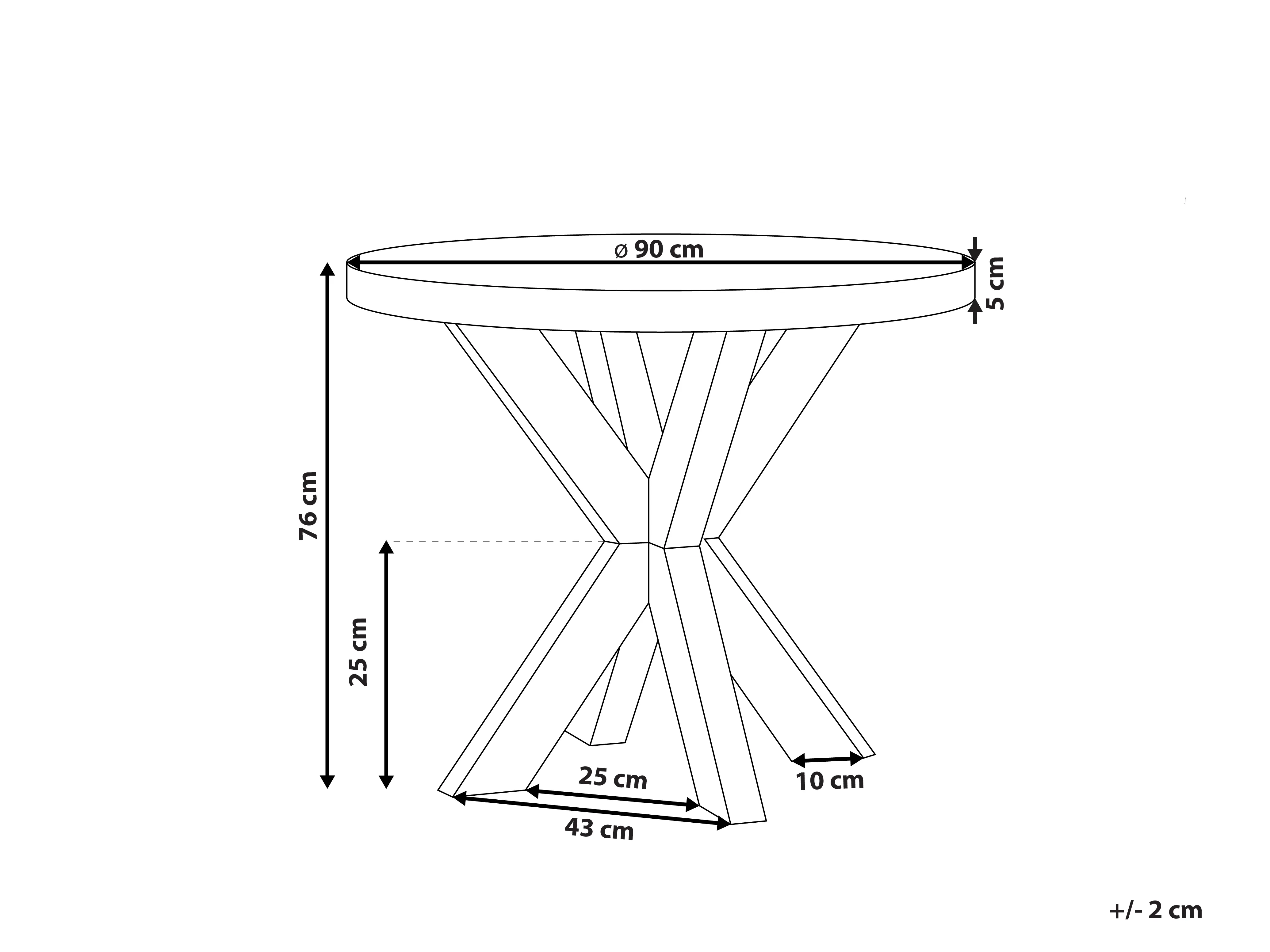 Tuin eettafel OLBIA 90 cm 90 cm Beton Grijs