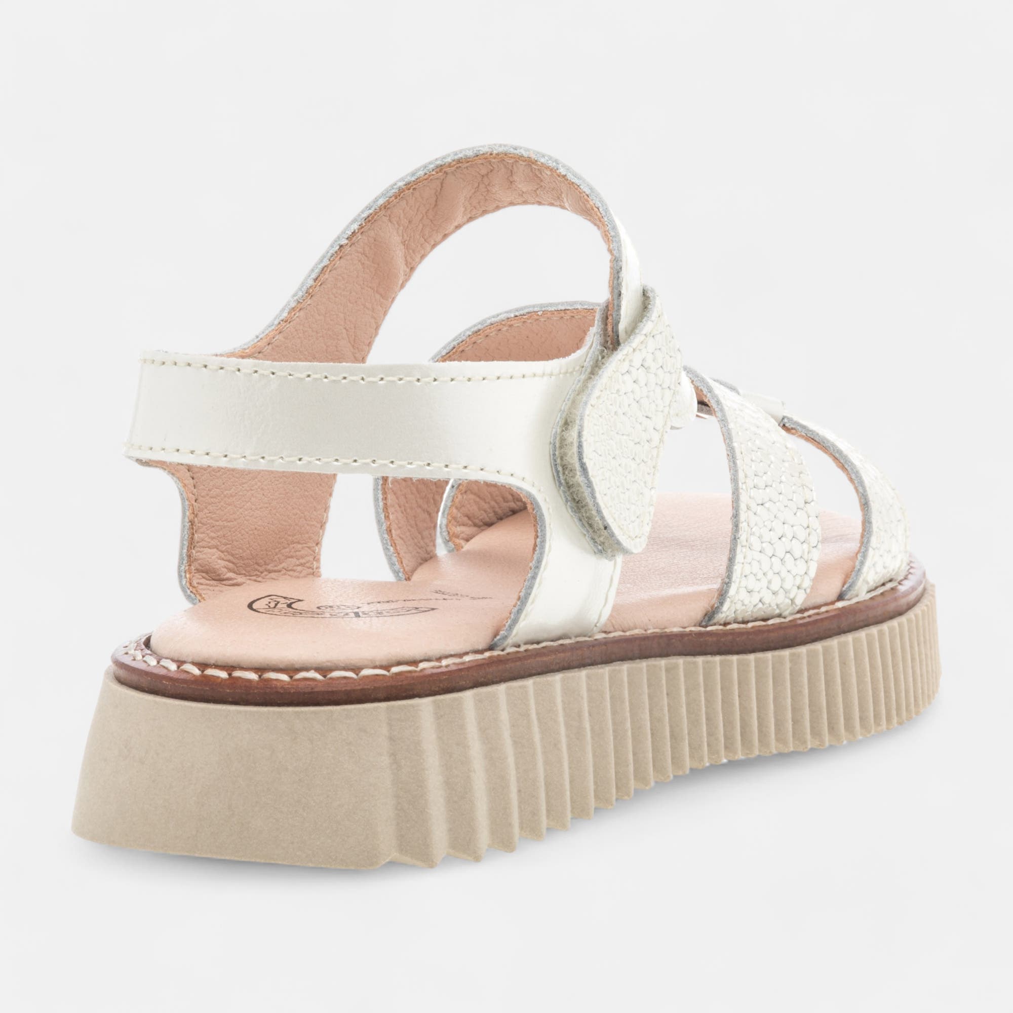 Sandales Fille en cuir beige