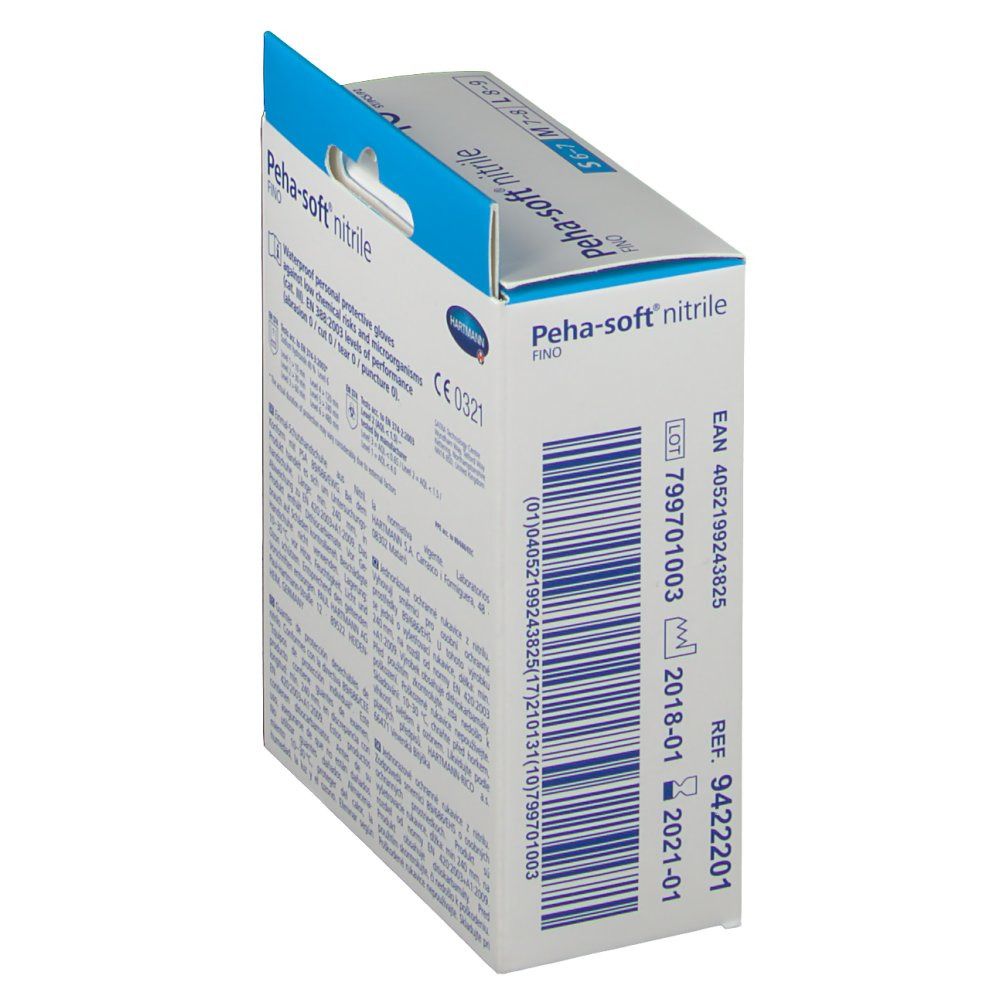 Peha-soft® nitrile fino puderfrei unsteril Untersuchungshandschuhe Gr. S 6 - 7