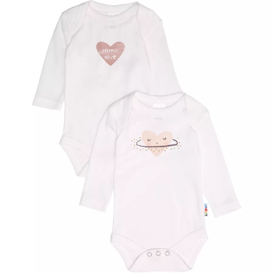 Liliput Langarmbody 2er-Pack Cosmic Love weiß