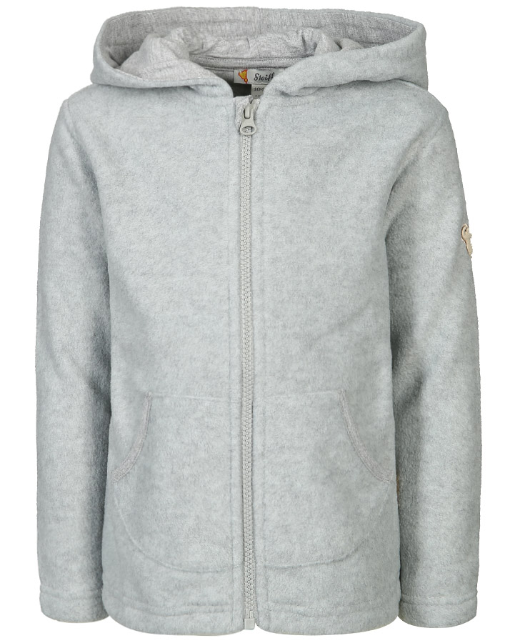 Kapuzen-Fleecejacke BASIC in grau melange