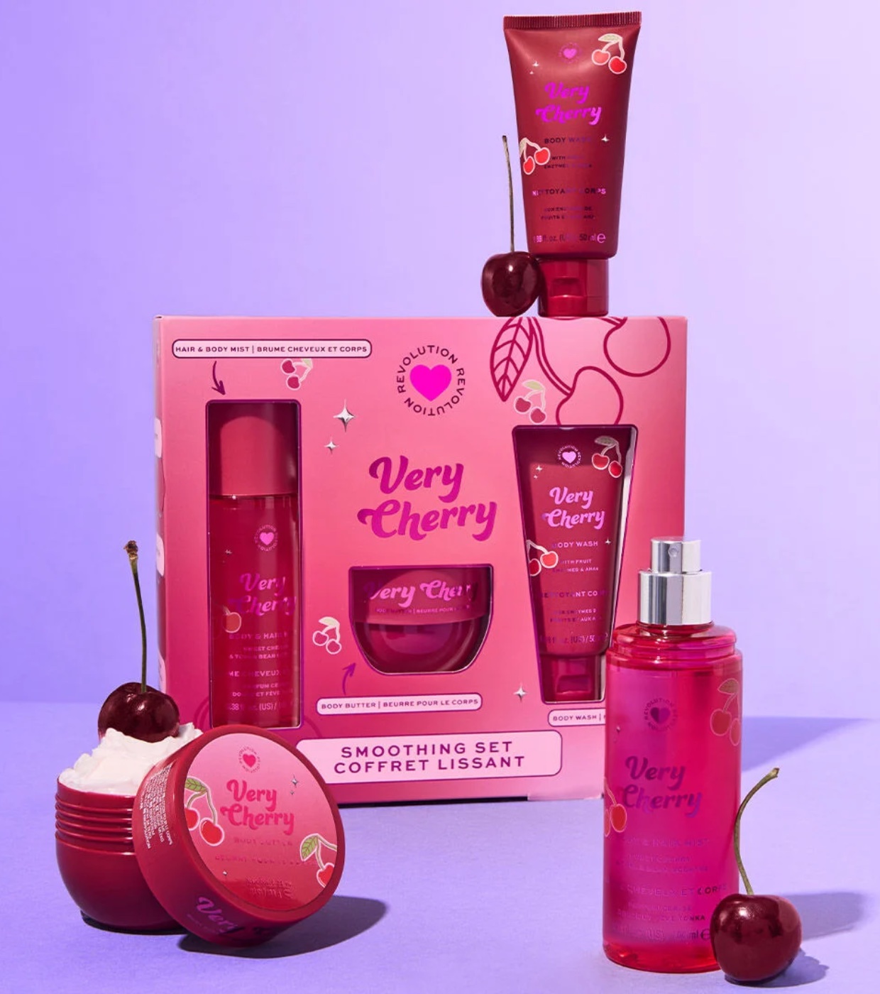 I Heart Revolution - *Midnight Cherry* - Conjunto de Cuidados Corporais Very Cherry