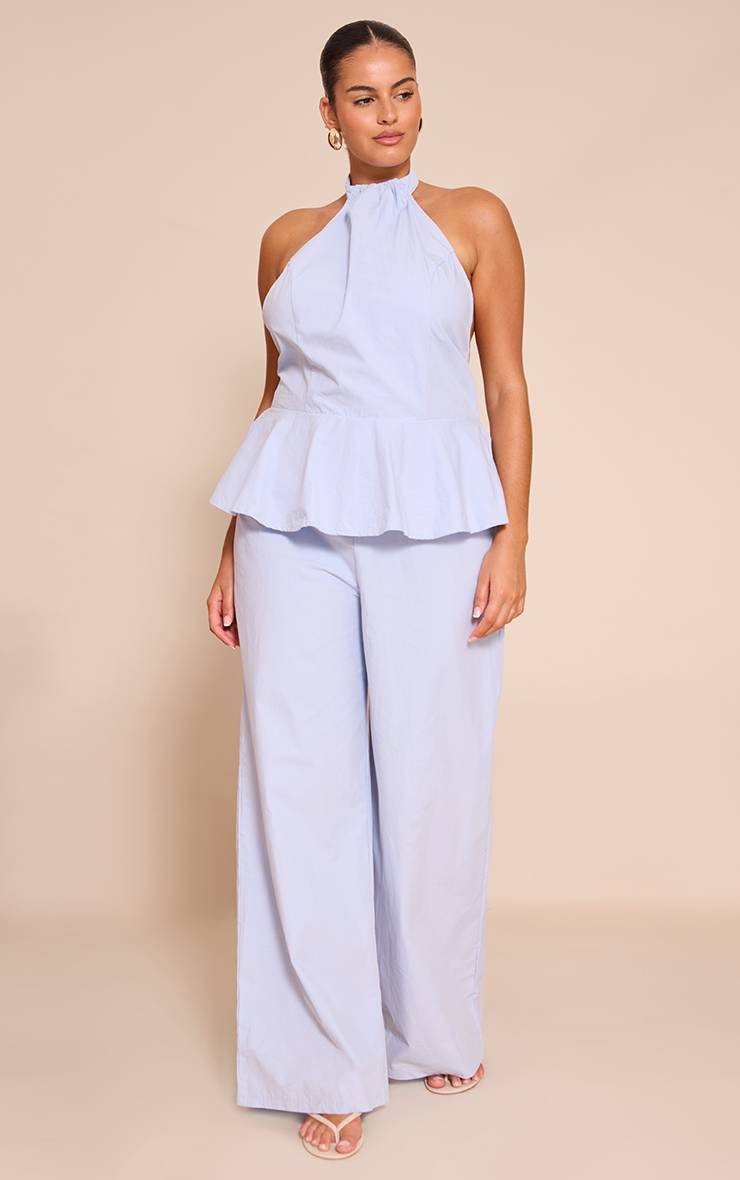 Bleu Layette Combinaison Tissée À Basque Grande Taille