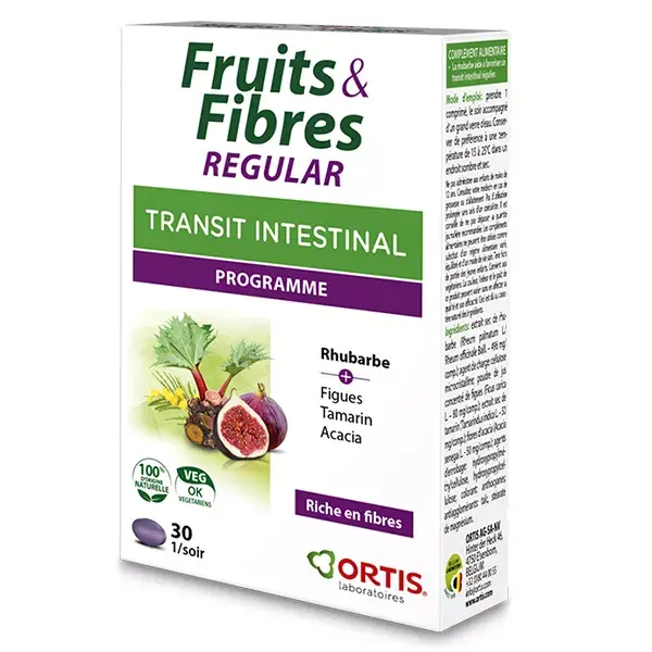 Ortis Transit Intestinal Fruits & Fibres Regular 30 comprimés