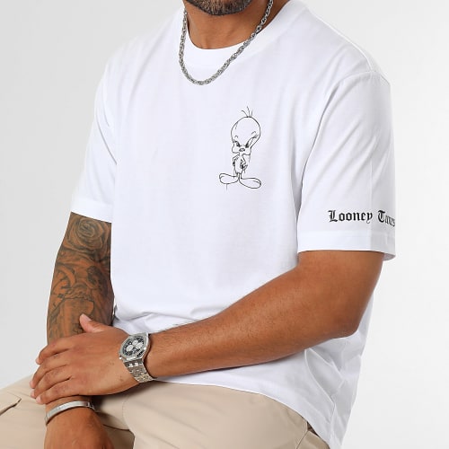 Tee Shirt Oversize Large Angry Tweety Blanc