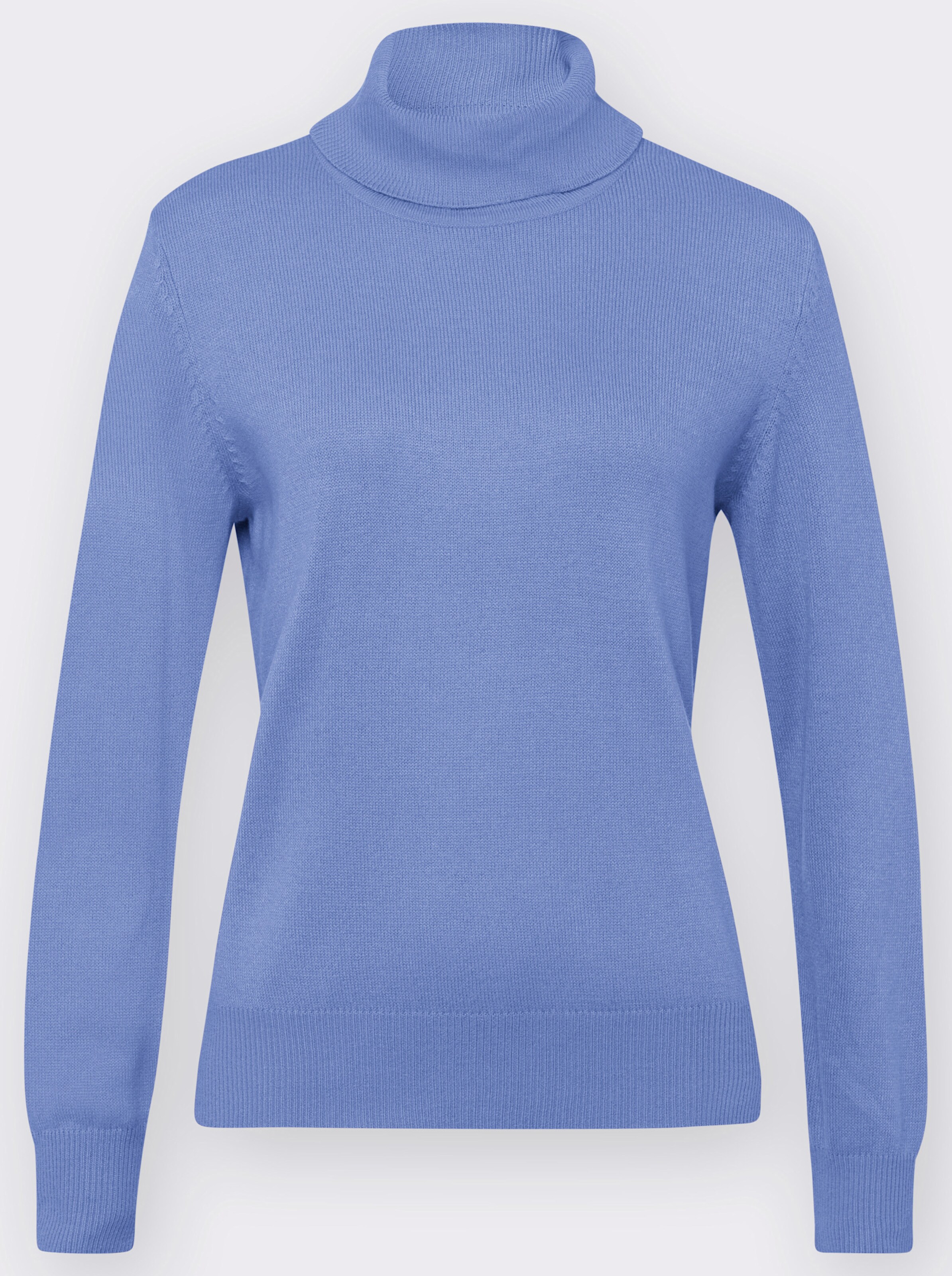 Rollkragenpullover mit Ripp-Bündchen