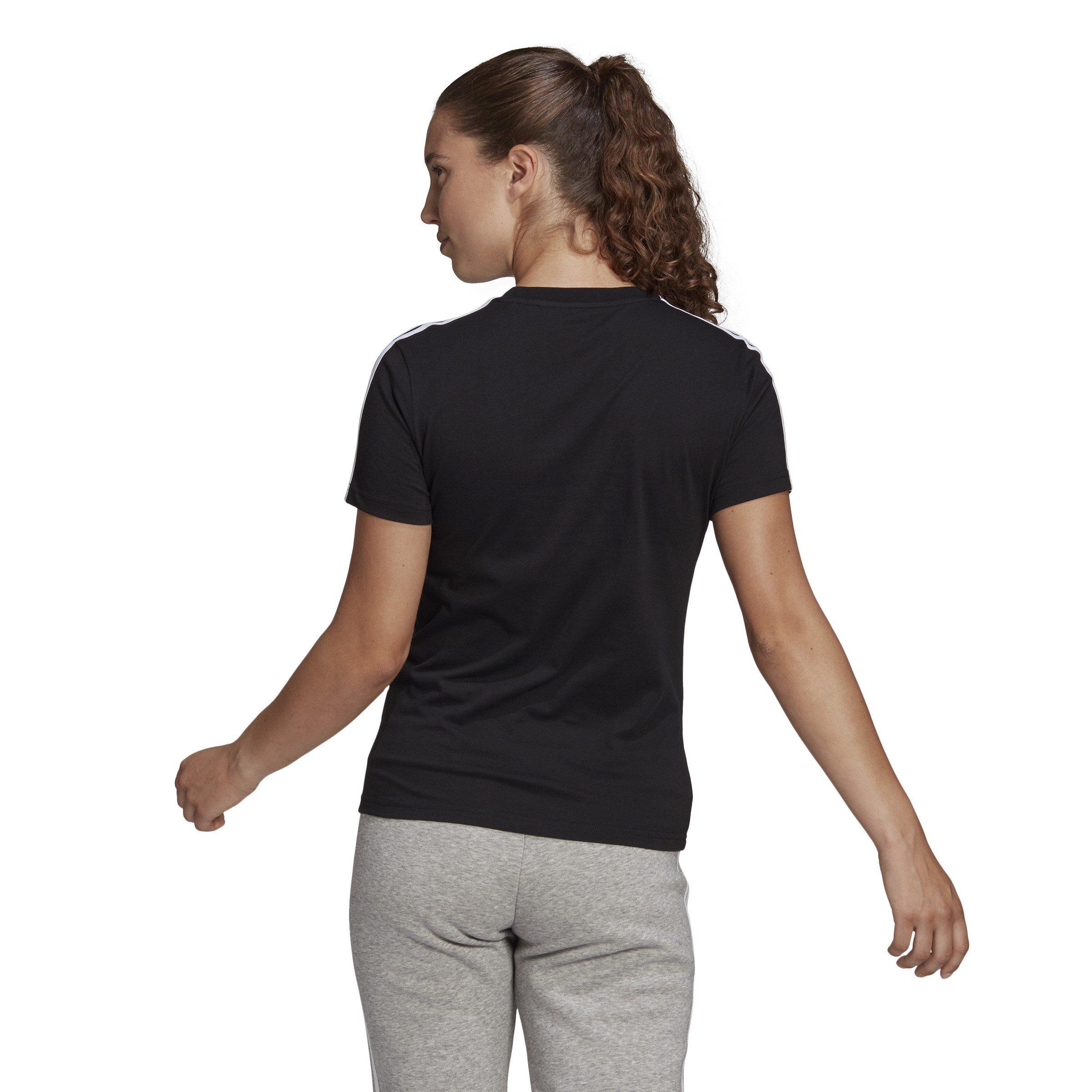 adidas Essentials 3 Stripe T-Shirt Womens