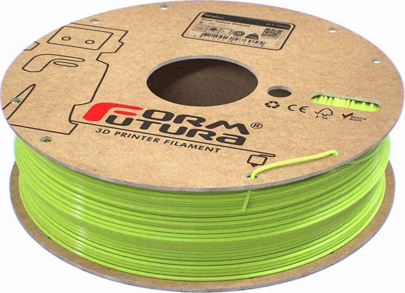 FormFutura  HDglass™ Fluor Yellow Stained, 1,75 mm / 750 g    Einzigartiges PETG für Modelle mit leichter Transparenz und hoher Festigkeit
