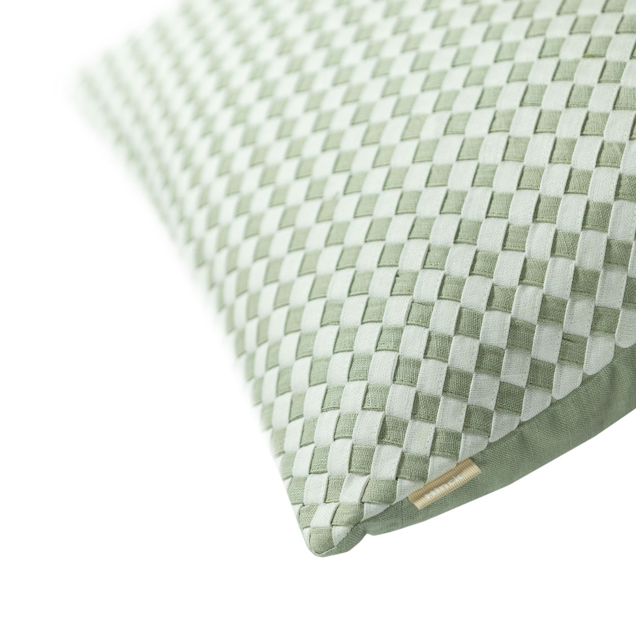Kussen linnen Woven Dewgreen/offwhite