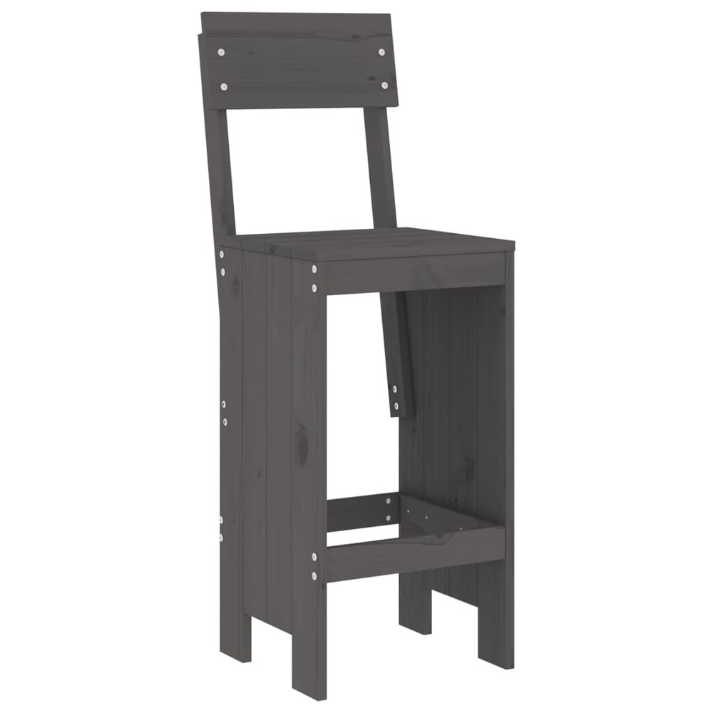 Ensemble de bar de jardin 5 pcs gris bois de pin massif