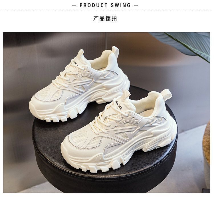 caneik - Platform Plain Mesh Panel Veterschoenen