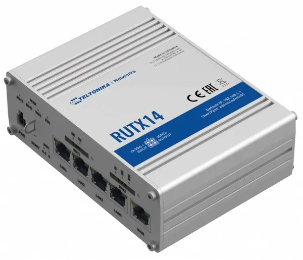 Teltonika RUTX14 - Trådløs router - WWAN 5-port switch - 1GbE - Wi-Fi 5 - Dual Band - 3G