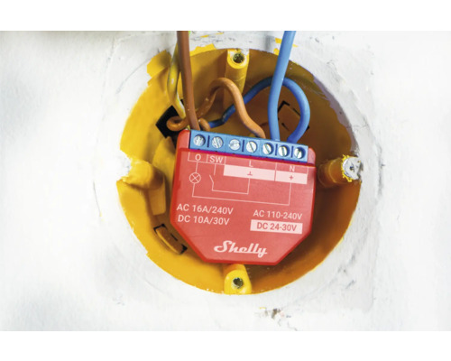 Shelly Plus 1PM verbeterde 1-kanaals wifi-switch - Compatibel met SMART HOME van hornbach