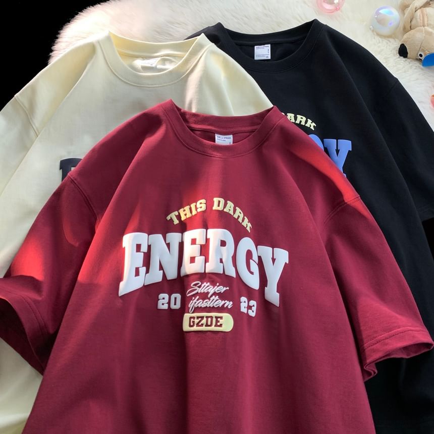 Priam - T-shirt met korte mouwen, ronde hals en belettering